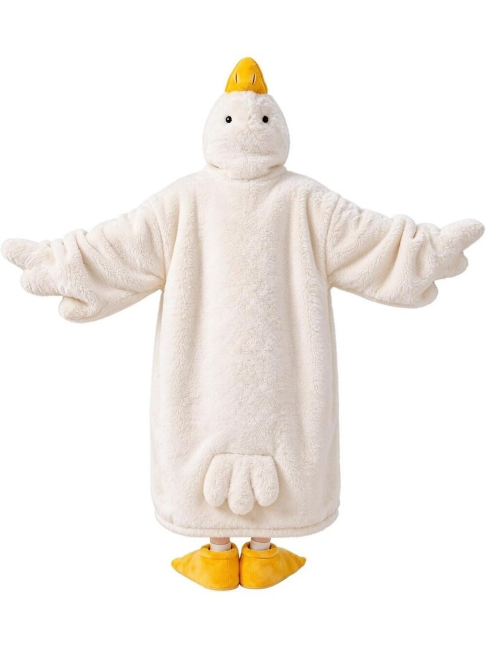 Cozy Oversized Blanket Hoodie Onesie with Duck Feet Slippers for Kids & Adults